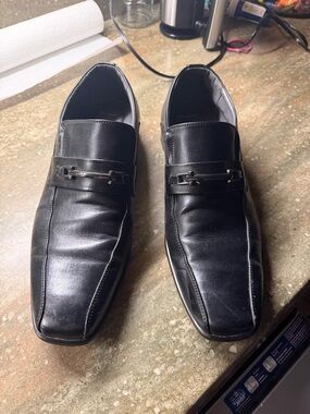 Apt. 9 Black Leather Slip-On Loafers with Metal Bit
